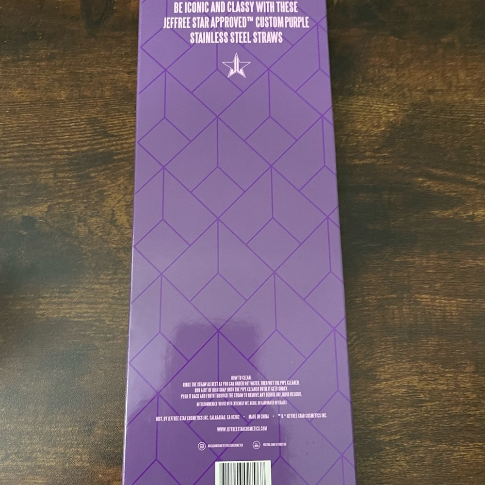 Jeffree Star Purple Stainless Steel Straw Set - Picture 2 of 3